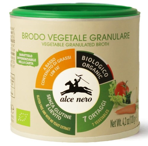 Bulion Warzywny Granulowany Wegetariański Bezglutenowy BIO 120 g Alce Nero