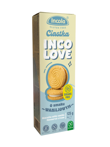 Ciastka Markizy z Kremem o Smaku Waniliowym bez Cukru Bezglutenowe 125 g Incola