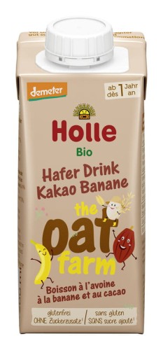 Napój Owsiany Banan - Kakao Bez Dodatku Cukrów Bezglutenowy od 1 Roku Demeter BIO 200 ml Holle