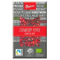 Czekolada Gorzka z Truskawkami i Pieprzem Fair Trade BIO 30g Meybona