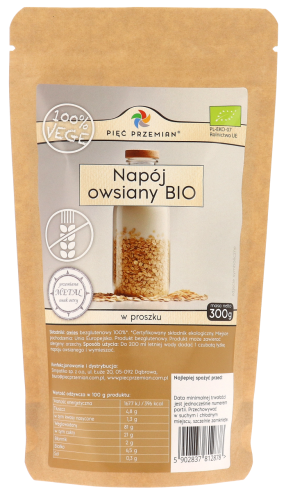 Napój Owsiany w Proszku Bezglutenowy BIO 300g Pięć Przemian