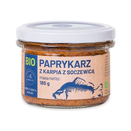 Paprykarz z Karpia z Soczewicą BIO 185g (Słoik) - Gospodarstwo Rybackie Zawólcze