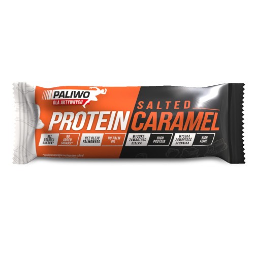 Baton Proteinowy Słony Karmel w Mlecznej Polewie Bez Dodatku Cukrów 50g Paliwo Dla Aktywnych