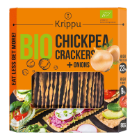 Krakersy Proteinowe z Ciecierzycy z Cebulą BIO 80g  Krippu