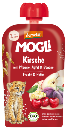 Mus Jabłko - Śliwka - Banan - Wiśnia - Owies Bez Dodatku Cukrów Od 1 Roku Demeter BIO 100g Mogli