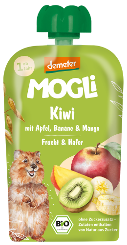 Mus Jabłko - Banan - Kiwi - Mango - Owies Bez Dodatku Cukrów od 1 Roku Demeter BIO 100g Mogli