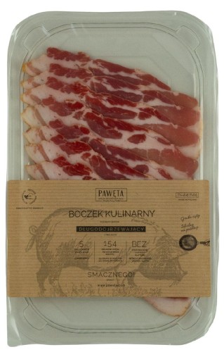 Boczek Wieprzowy Dojrzewający Plastry Bezglutenowy 65g Pawęta