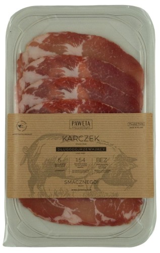 Karczek Wieprzowy Dojrzewający Plastry Bezglutenowy 65g Pawęta