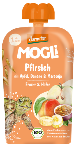 Mus Jabłko - Brzoskwinia - Banan - Marakuja - Owies Bez Dodatku Cukrów od 1 Roku Demeter BIO 100g Mogli