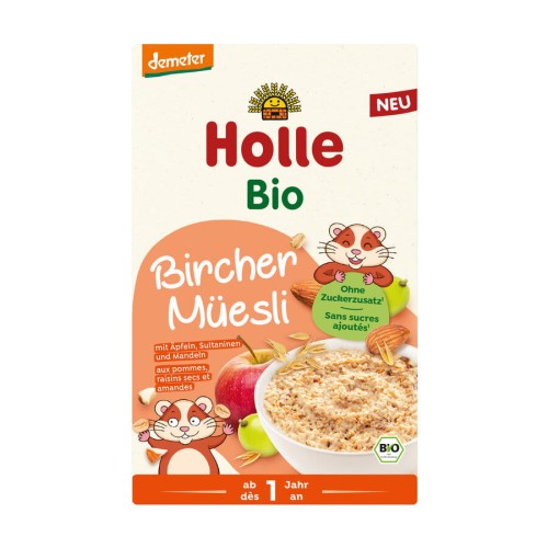 Musli Birchera z Jabłkiem, Rodzynkami i Migdałami bez Dodatku Cukrów od 1 Roku Demeter BIO 200 g Holle