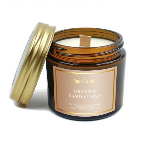 Świeca Sojowa Zapachowa z Drewnianym Knotem Drzewo Sandałowe 120ml Your Candle