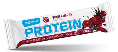 Baton Proteinowy o Smaku Wiśniowym w Polewie Kakaowej Bezglutenowy 50g Maxsport