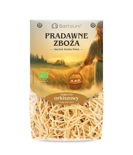 Makaron (3 Jajeczny Orkiszowy) Krajanka Średnia BIO 250g Bartolini (Pradawne Zboża)