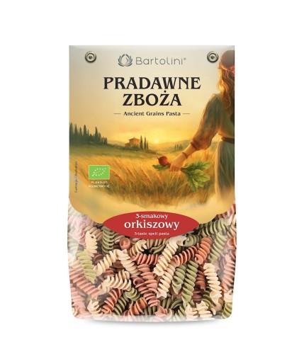 Makaron (Orkiszowy 3 Smakowy) Świderki BIO 250g Bartolini (Pradawne Zboża)