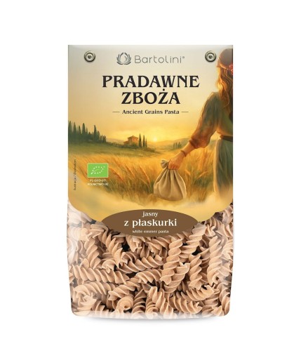 Makaron (z Płaskurki Jasny) Świderki BIO 250g Bartolini (Pradawne Zboża)