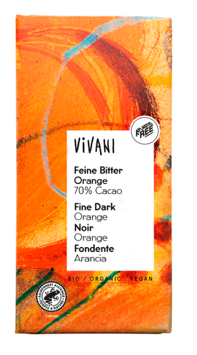 Czekolada Gorzka o Smaku Pomarańczowym BIO 80g Vivani