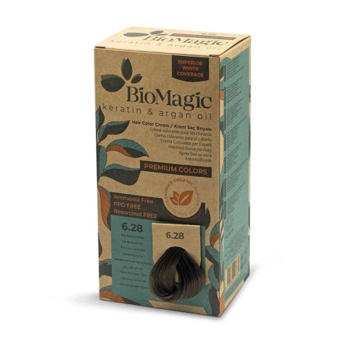 Farba do Włosów Popielato Perłowy Ciemny Blond (6.28) 170ml BioMagic