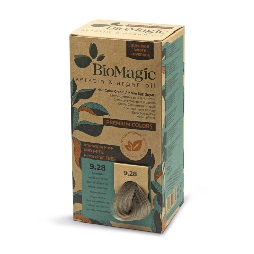 Farba do Włosów Popielato Perłowy Bardzo Jasny Blond (9.28) 170ml BioMagic