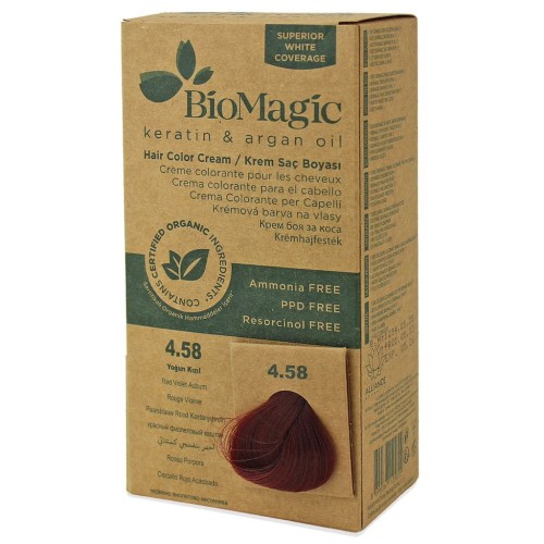 Farba do Włosów Czerwony Kasztan (4.58) 250g BioMagic