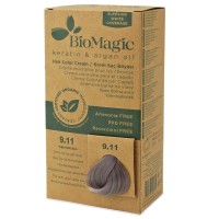 Farba do Włosów Intensywny Popielaty Bardzo Jasny Blond (9.11) 250g BioMagic