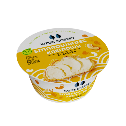 Wegańska Alternatywa Serka Twarogowego z Orzechów Nerkowca z Cebulą Bezglutenowa 130 g Wege Siostry