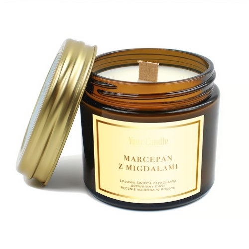 Świeca Sojowa Zapachowa z Drewnianym Knotem Marcepan z Migdałami 120 ml Your Candle