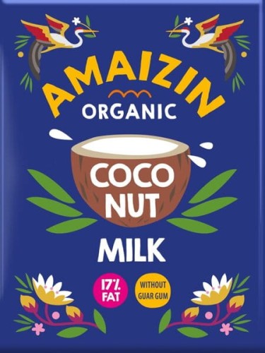 Coconut Milk - Napój Kokosowy bez Gumy Guar 17% Tłuszczu BIO 200 ml Amaizin