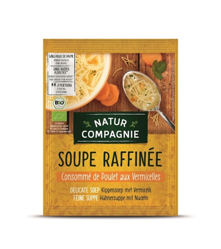 Zupa z Makaronem i Kurczakiem Bez Dodatku Cukrów BIO 40g Natur Campagne