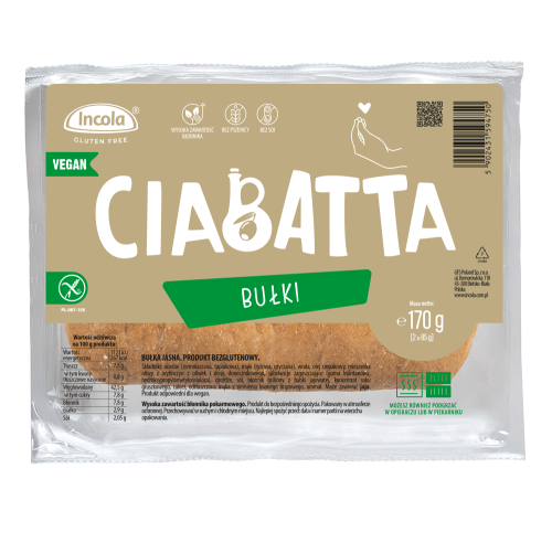 Bułki Ciabatta Bezglutenowe 170 g Incola