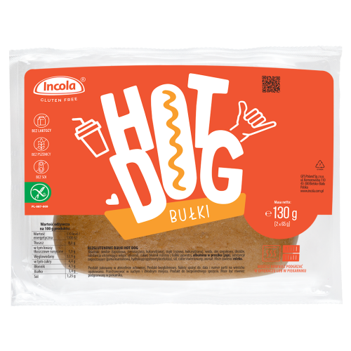 Bułki do Hot-Dogów z Cebulą Bezglutenowe (2 szt.) 130g - Incola