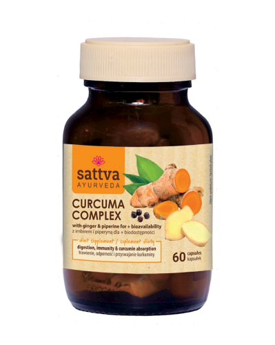 Kurkuma z Imbirem i Piperyną 60 Kapsułek Sattva (Ayurveda)