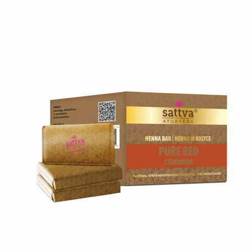Henna Czerwona w Kostce ECO (3 x 80g) 240g Sattva (Ayurveda)