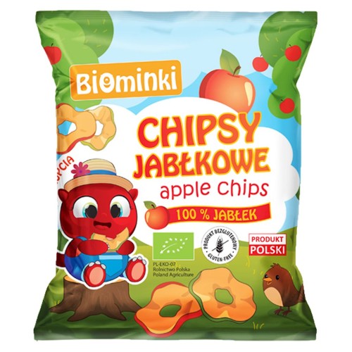 Chipsy Jabłkowe Bezglutenowe BIO 40g Biominki