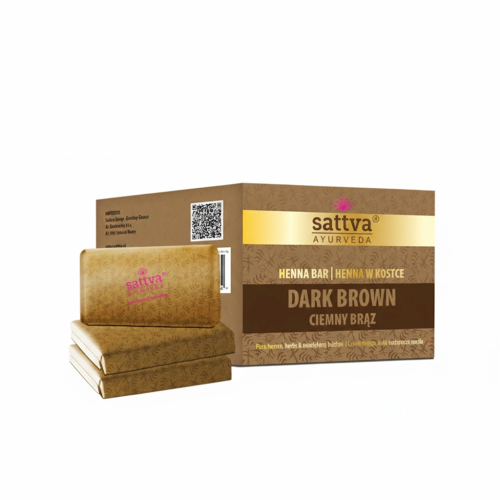 Henna Ciemny Brąz w Kostce ECO (3 x 80g) 240g Sattva (Ayurveda)