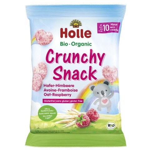 Chrupki Kukurydziano - Owsiane Malinowo - Bananowe Bez Dodatku Cukrów Bezglutenowe od 10 m-c BIO 30 g Holle