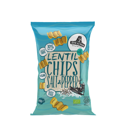Chipsy z Soczewicy z Solą i Czarnym Pieprzem Bezglutenowe BIO 75 g John Altman