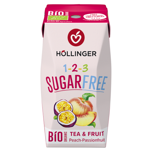 Napój o Smaku Brzoskwinia - Marakuja Bez Cukru BIO 200 ml Hollinger