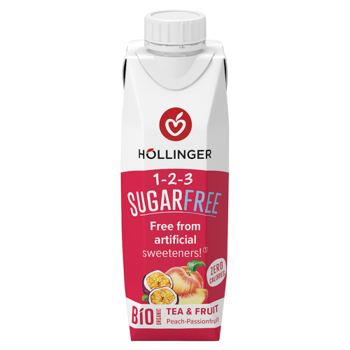 Napój o Smaku Brzoskwinia - marakuja Bez Cukru BIO 300ml Hollinger