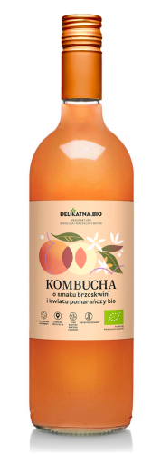 Kombucha o Smaku Brzoskwini i Kwiatu Pomarańczy BIO 750 ml Delikatna