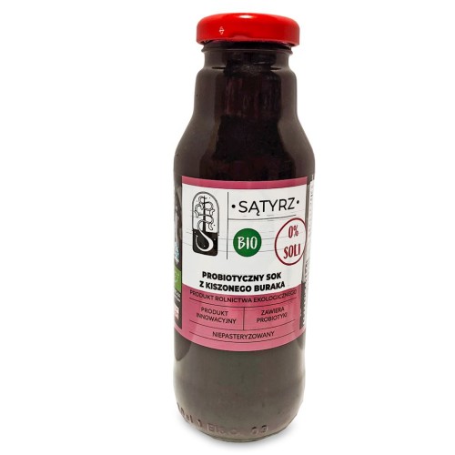 Probiotyczny Sok z Kiszonego Buraka bez Soli BIO 300 ml Sątyrz