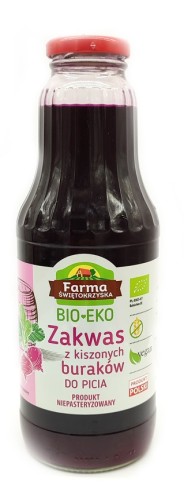 Zakwas z Buraków Kiszonych Niepasteryzowany Bezglutenowy BIO 700 ml Farma Świętokrzyska