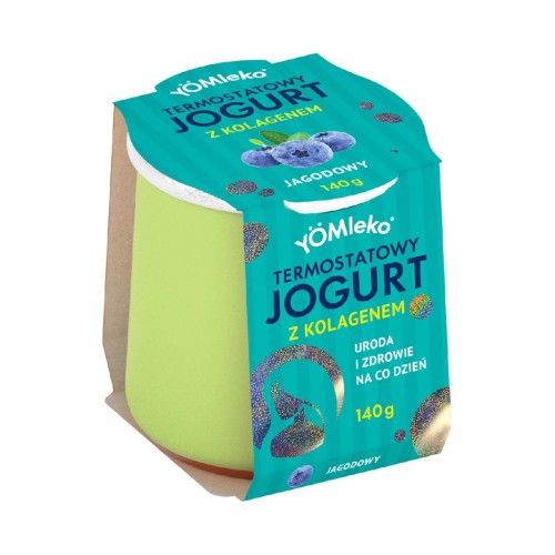 Jogurt Termostatowy Jagodowy BIO z Kolagenem 140 g Yomleko