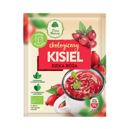 Kisiel Instant Dzika Róża Bezglutenowy BIO 30 g Dary Natury