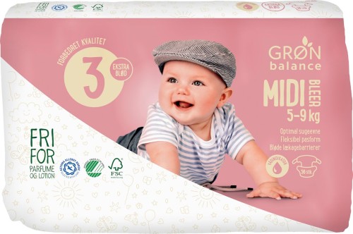 Pieluchy Midi ECO 5 9 kg (56 szt.) Gron Balance