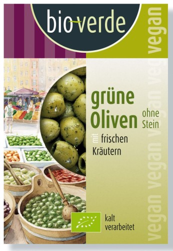 Oliwki Zielone Bez Pestek z Ziołami BIO 150 g Bio-Verde ❄️