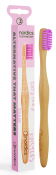Szczoteczka do Zębów Bambusowa Średnio Twarda Różowa - Nordics