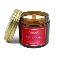 Świeca Sojowa Zapachowa z Drewnianym Knotem Róża Baccara 120 ml Your Candle