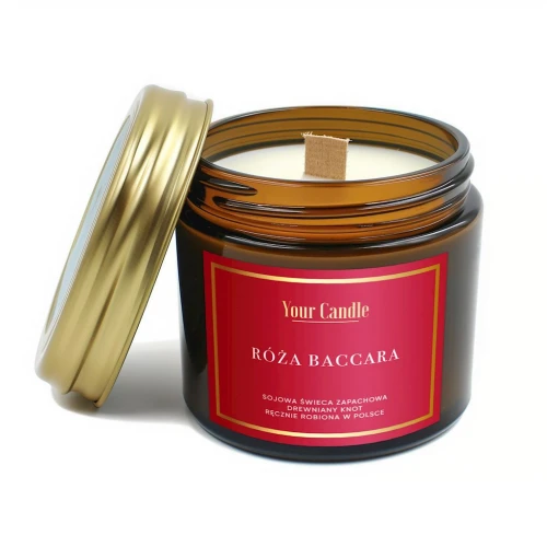 Świeca Sojowa Zapachowa z Drewnianym Knotem Róża Baccara 120 ml Your Candle