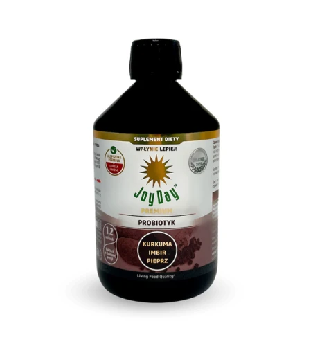 Koncentrat Napoju Probiotycznego Kurkuma Imbir Pieprz BIO 500 ml Joy Day