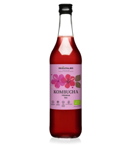 Kombucha z Hibiskusem Bezglutenowa BIO 500 ml Zakwasownia